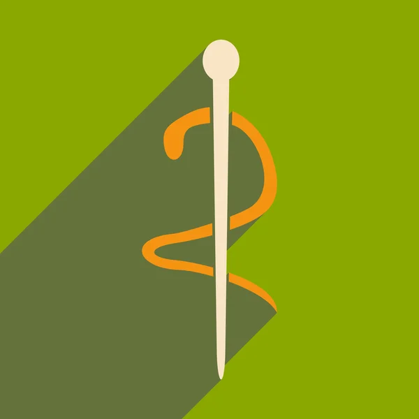 Platta med skugga ikonen och mobil applikation medicinska orm — Stock vektor