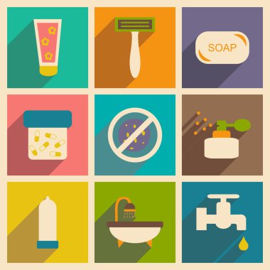 Düz gölge kavramı ve mobil uygulama vücut bakımı ile