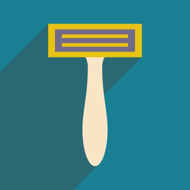 Düz gölge simgesi ve mobil uygulama tıraş makinesi ile