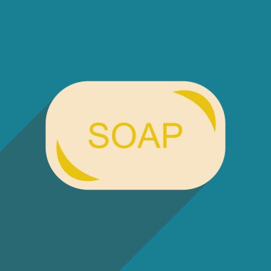 Düz gölge simgesi ve mobil uygulama çamaşır sabunları