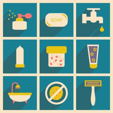 Düz gölge kavramı ve mobil uygulama vücut bakımı ile