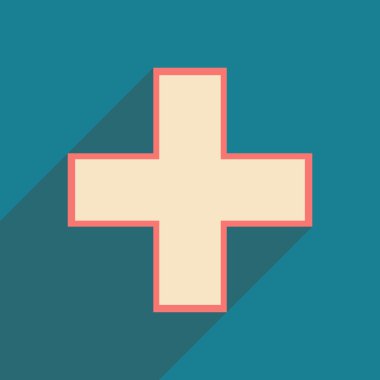 Düz gölge simgesi ve mobil uygulama eczane logo ile