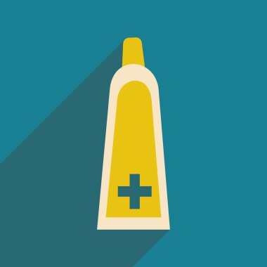 Düz gölge simgesi ve mobil uygulama tıbbi jel ile