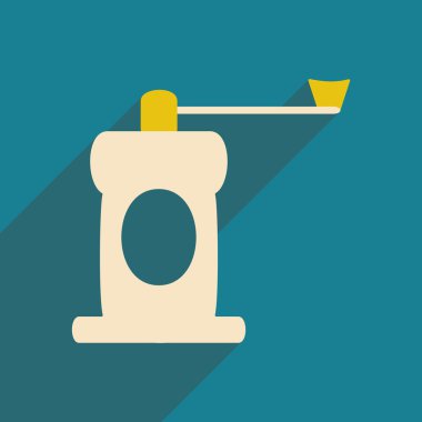 düz gölge simgesi ve Mobil Uygulama Kahve değirmeni ile