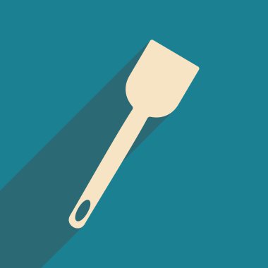 Düz gölge simgesi ve mobil uygulama mutfak spatula ile