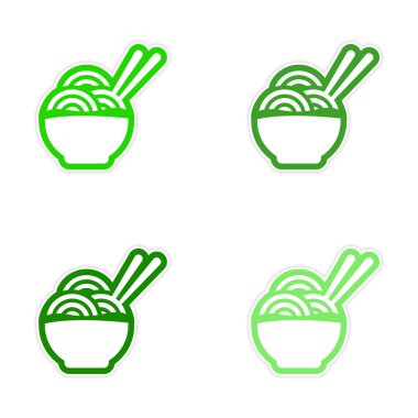 montaj plakası Asya tabak erişte ve yemek çubukları