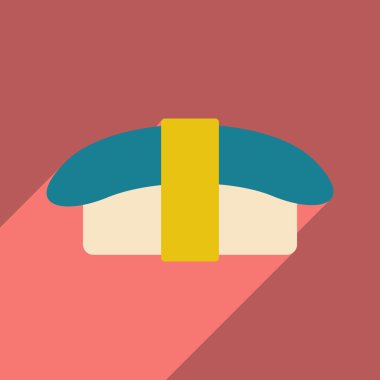 Düz gölge simgesi ve mobil uygulama nigiri suşi ile