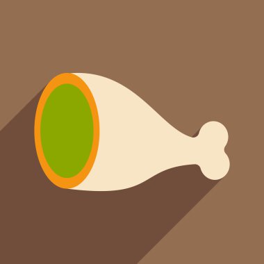 düz gölge simgesi ve mobil uygulama jambon ile