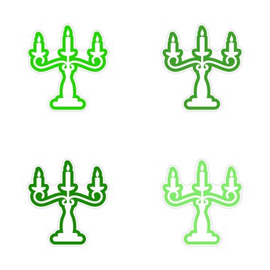 montaj plakası Mumluk ve beyaz zemin üzerine mumlar