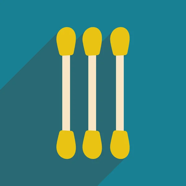 छाया प्रतीक और मोबाइल अनुप्रयोग कपास स्वैब्स के साथ फ्लैट — स्टॉक वेक्टर