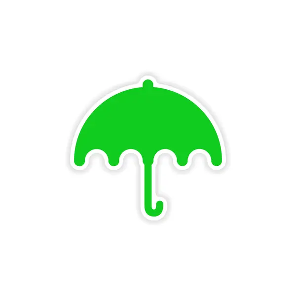 Icon sticker realistic design on paper umbrella — Stock Vector