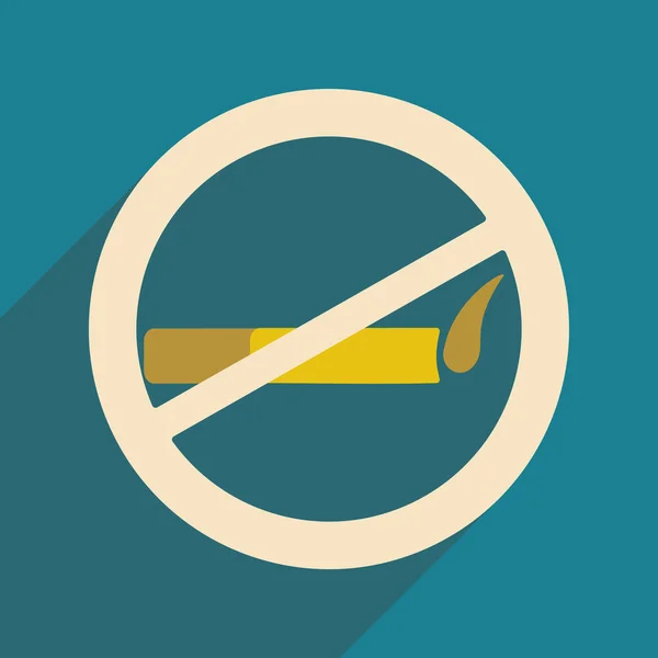 Platta med skugga ikonen och mobil applikation rökning tillåten — Stock vektor
