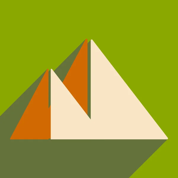 Plat avec icône d'ombre et pyramides d'applications mobiles — Image vectorielle