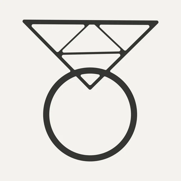 Byt v černé a bílé mobilní aplikace prsten diamant — Stockový vektor