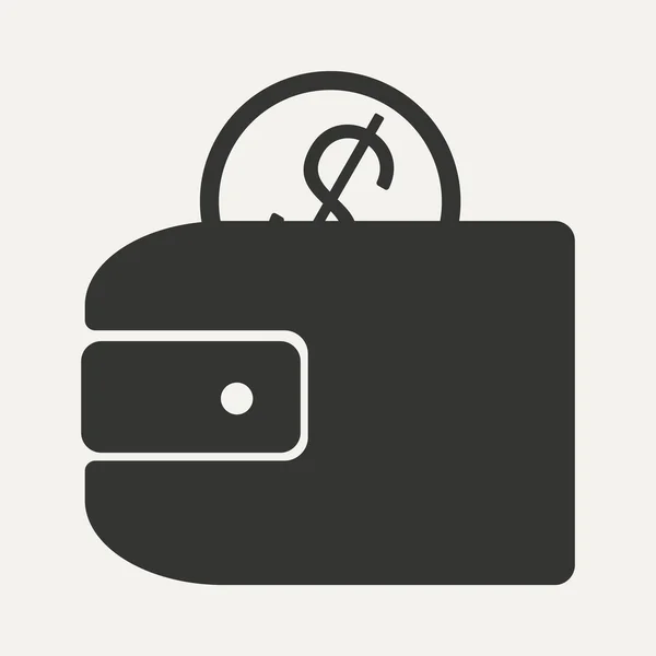 Portefeuille mobile plat en noir et blanc — Image vectorielle