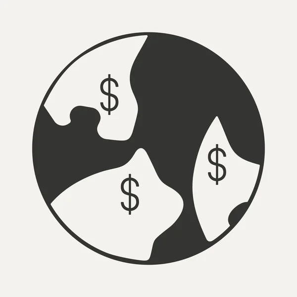 平在黑色和白色的移动应用程序世界货币 — 图库矢量图片