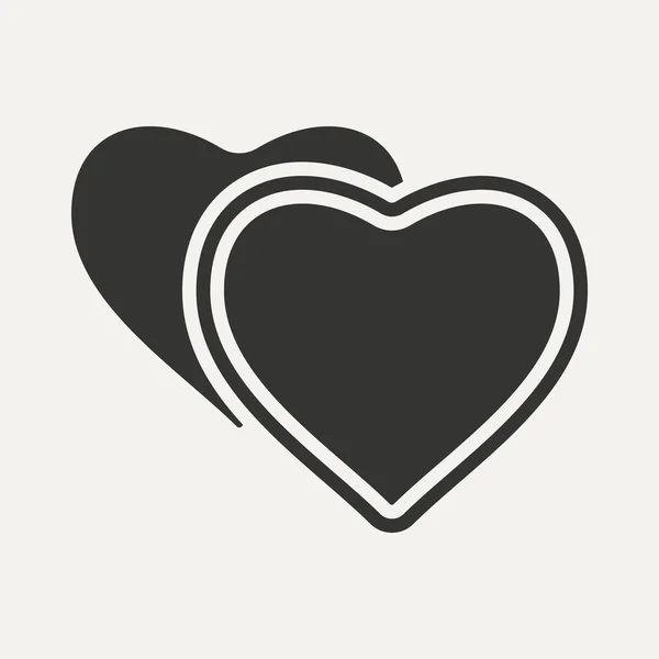 Flat in black and white mobile application hearts — Stock Vector