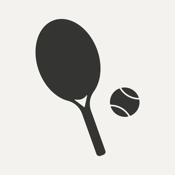 Plat in zwart-wit mobiele toepassing tennis — Stockvector