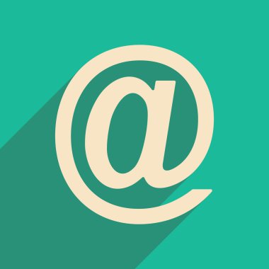 Düz gölge simgesi ve mobil applacation posta köpek ile