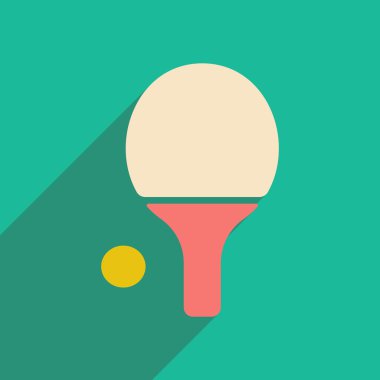 Düz gölge simgesi ve mobil applacation ping pong ile