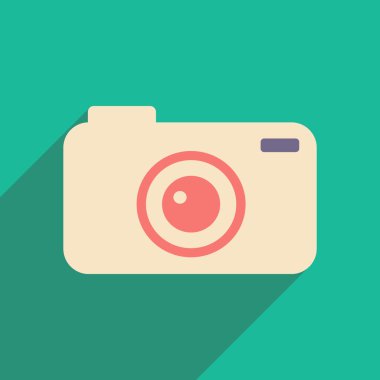 Düz gölge simgesi ve mobil applacation kamera ile