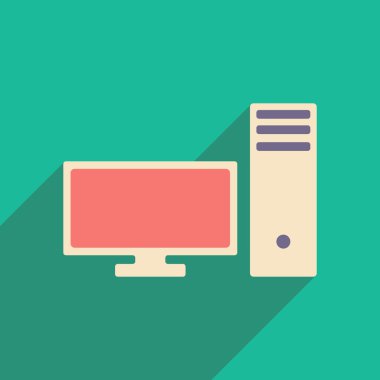 Düz gölge simgesi ve mobil applacation pc ile