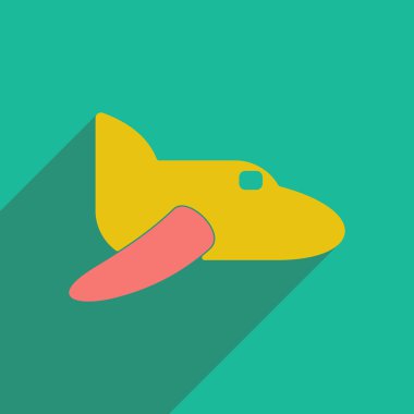 Düz gölge simgesi ve mobil applacation uçak ile