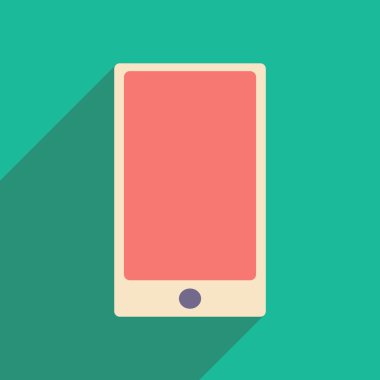 Düz gölge simgesi ve mobil applacation cep telefonu ile
