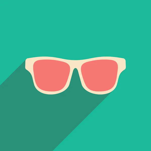 Plat avec icône de l'ombre et lunettes mobiles applacation — Image vectorielle