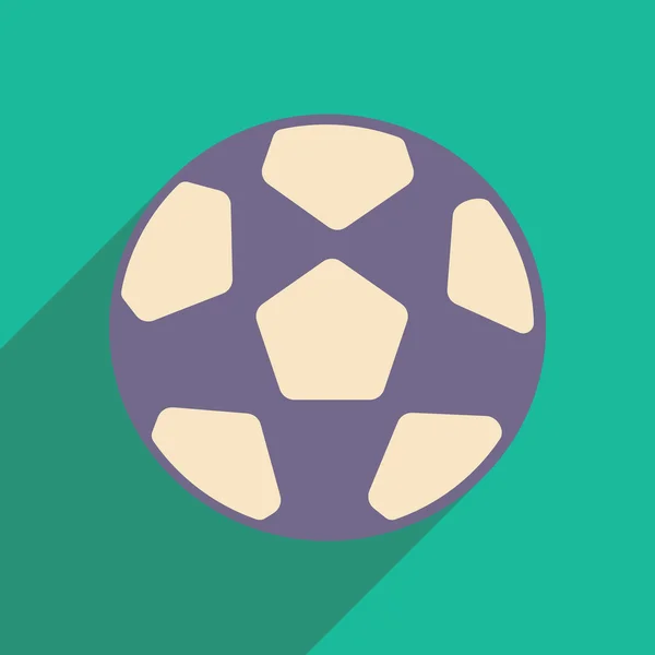 Flat com ícone de sombra e applacation móvel de futebol — Vetor de Stock