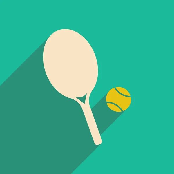 Appartement avec icône de l'ombre et tennis mobile applacation — Image vectorielle