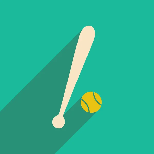 Plochá s stín ikonu a mobilních applacation baseball — Stockový vektor