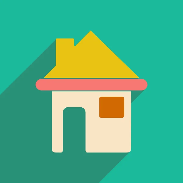 Plochá s ikonou stín a mobilních applacation dům — Stockový vektor