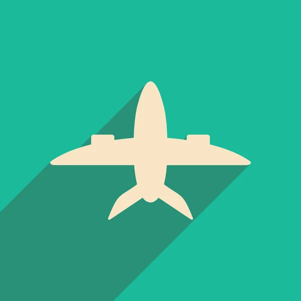 Appartement met schaduw pictogram en mobiele applacation vliegtuig — Stockvector
