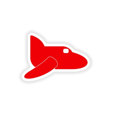 Kağıt uçağa simgesi etiket gerçekçi tasarım