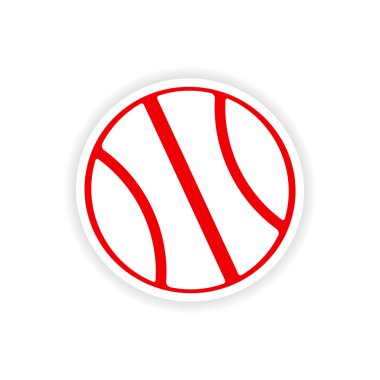 simgesi etiket gerçekçi tasarım üzerinde kağıt basketbol