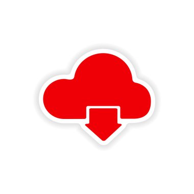 simgesi etiket gerçekçi tasarım kağıt bulut