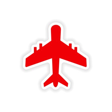 Kağıt uçağa simgesi etiket gerçekçi tasarım