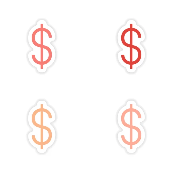 Vergadering realistische sticker ontwerp op papier dollar — Stockvector