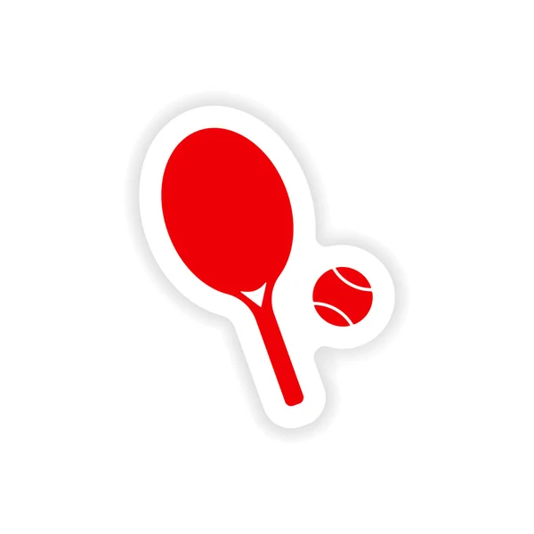 Icon sticker realistic design on paper tennis — Stock Vector