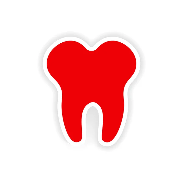 icon sticker realistic design on paper tooth