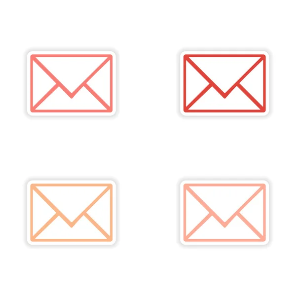 Församlingen realistiska klistermärke design på e-papper — Stock vektor