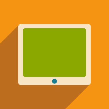 Düz gölge simgesi ve mobil applacation tablet ile