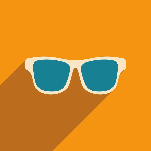 Flad med skygge ikon og mobile applacation briller – Stock-vektor