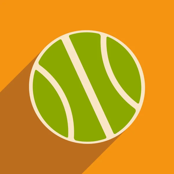 Piso con icono de sombra y voleibol de applacación móvil — Vector de stock