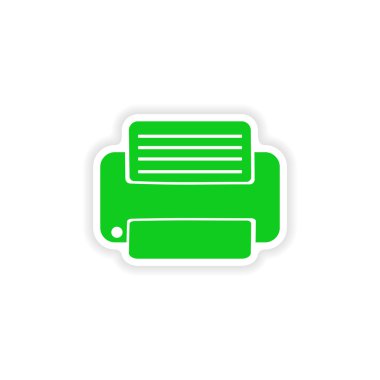 kağıt yazıcıda simgesi etiket gerçekçi tasarım