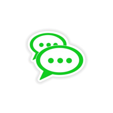 Kağıt bulut ifade simgesi etiket gerçekçi tasarım