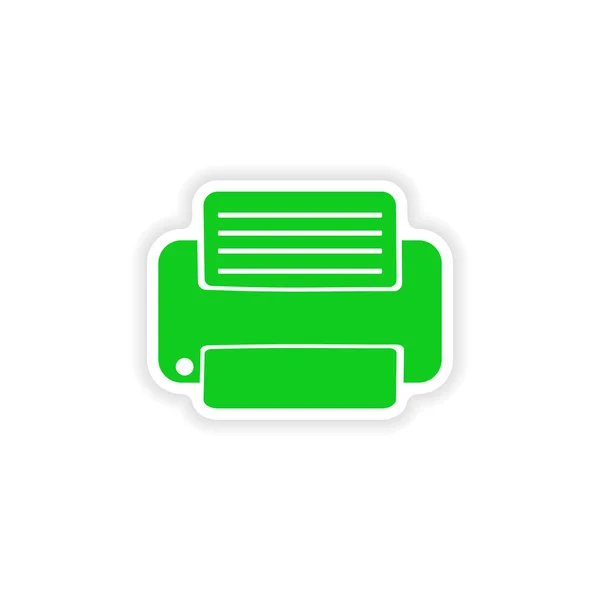 Icon sticker realistic design on paper printer — Stock Vector