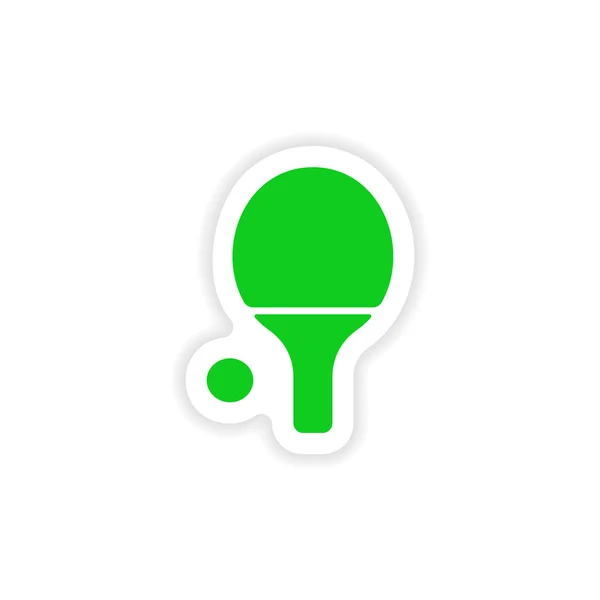 Icon sticker realistic design on paper table tennis — Stock Vector