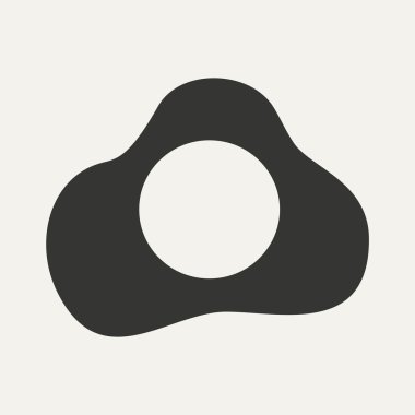 Düz siyah ve beyaz mobil uygulama pişmiş yumurta